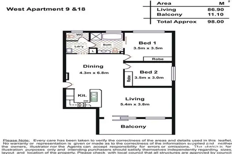 Floorplan of Homely apartment listing, 105/25 Warner Avenue, Findon SA 5023
