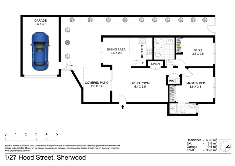 Floorplan of Homely unit listing, 1/27 Hood Street, Sherwood QLD 4075