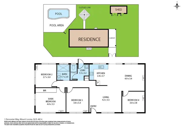 Floorplan of Homely house listing, 1 Doncaster Way, Mount Louisa QLD 4814