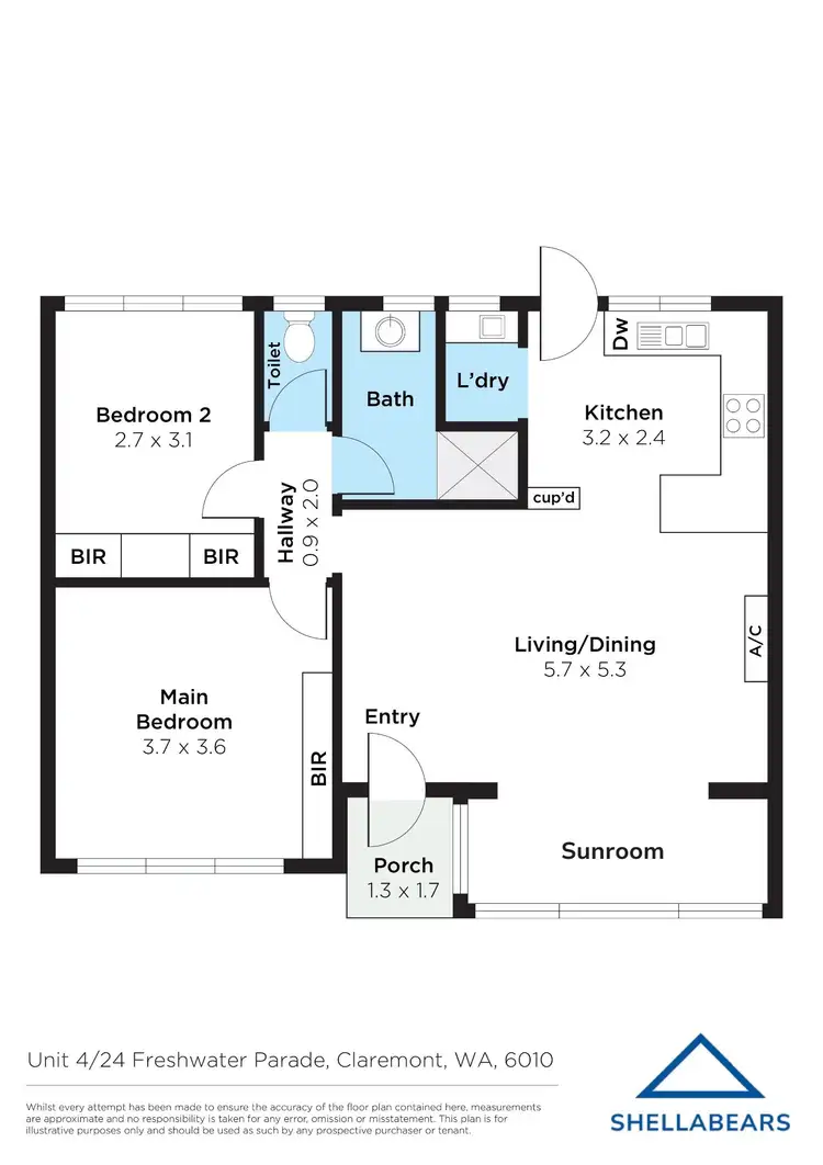 Floorplan of Homely unit listing, 4/24 Freshwater Parade, Claremont WA 6010