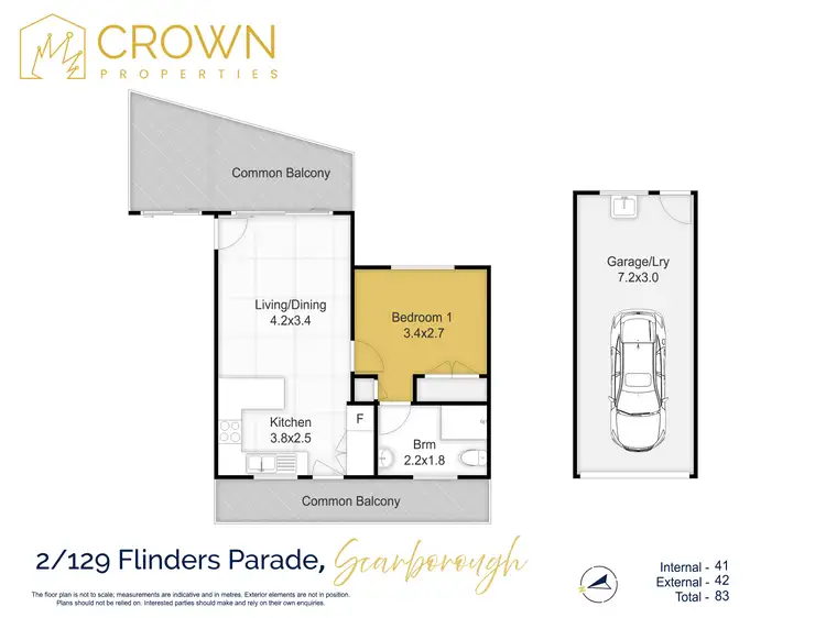 Floorplan of Homely unit listing, 2/129 Flinders Parade, Scarborough QLD 4020
