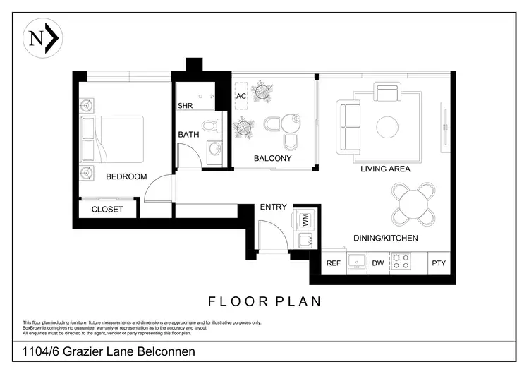 Floorplan of Homely apartment listing, 1104/6 Grazier Lane, Belconnen ACT 2617