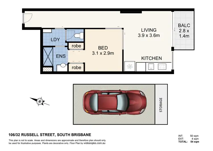 Floorplan of Homely apartment listing, 106/32 Russell Street, South Brisbane QLD 4101