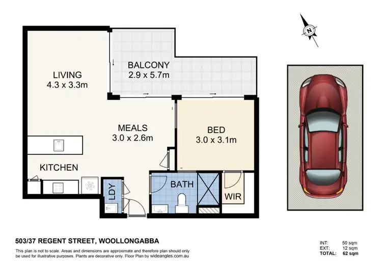 Floorplan of Homely apartment listing, 503/37-39 Regent Street, Woolloongabba QLD 4102