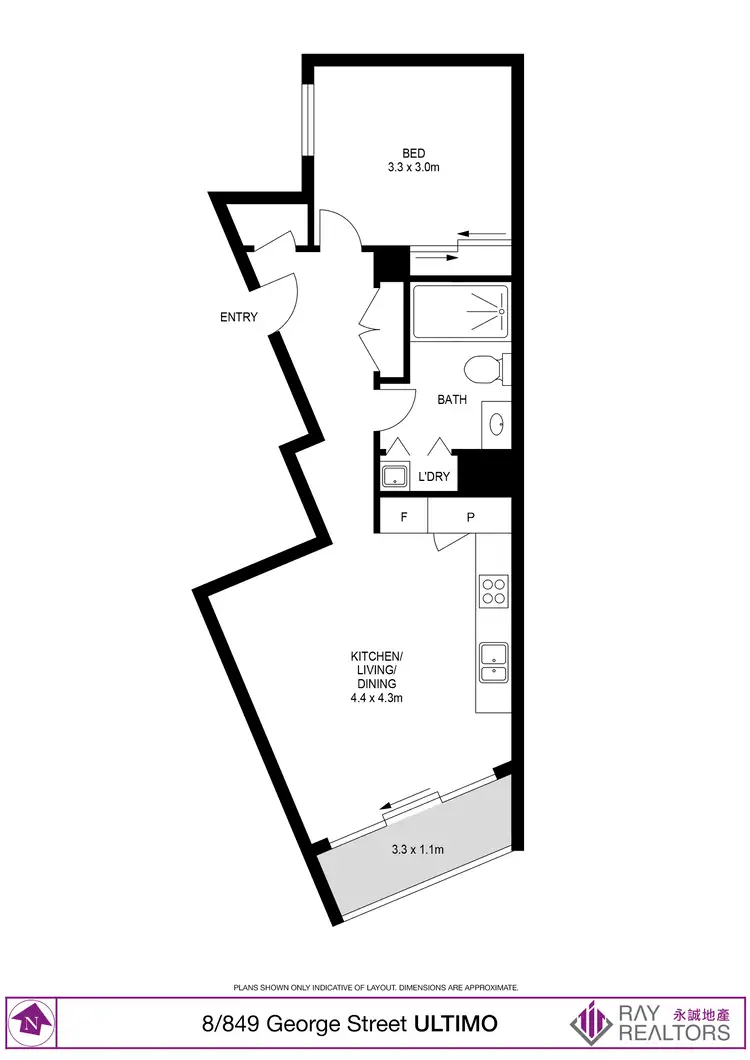 Floorplan of Homely apartment listing, 8/849 George Street, Ultimo NSW 2007