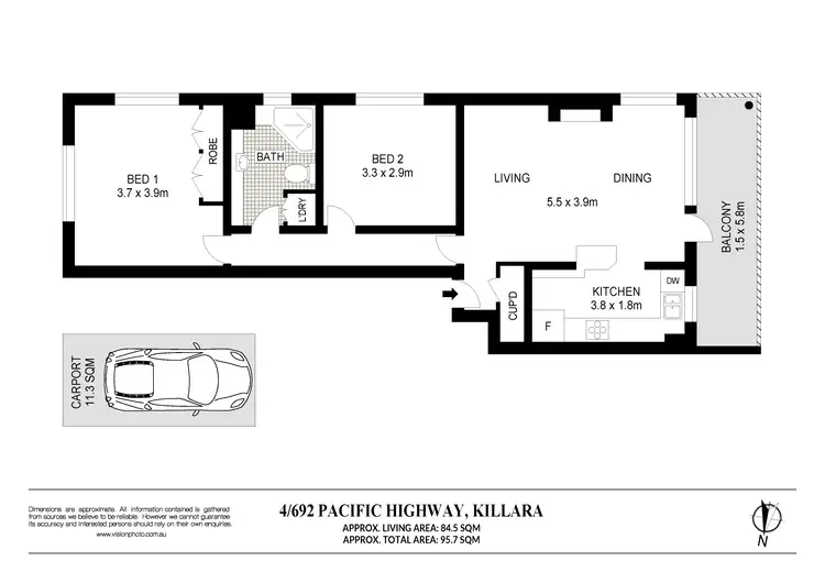 Floorplan of Homely unit listing, 4/692 Pacific Highway, Killara NSW 2071