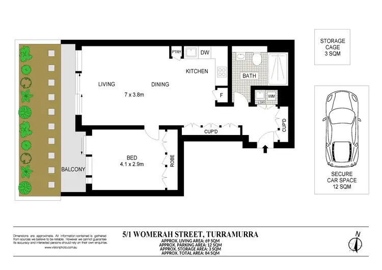 Floorplan of Homely apartment listing, 5/1 Womerah Street, Turramurra NSW 2074
