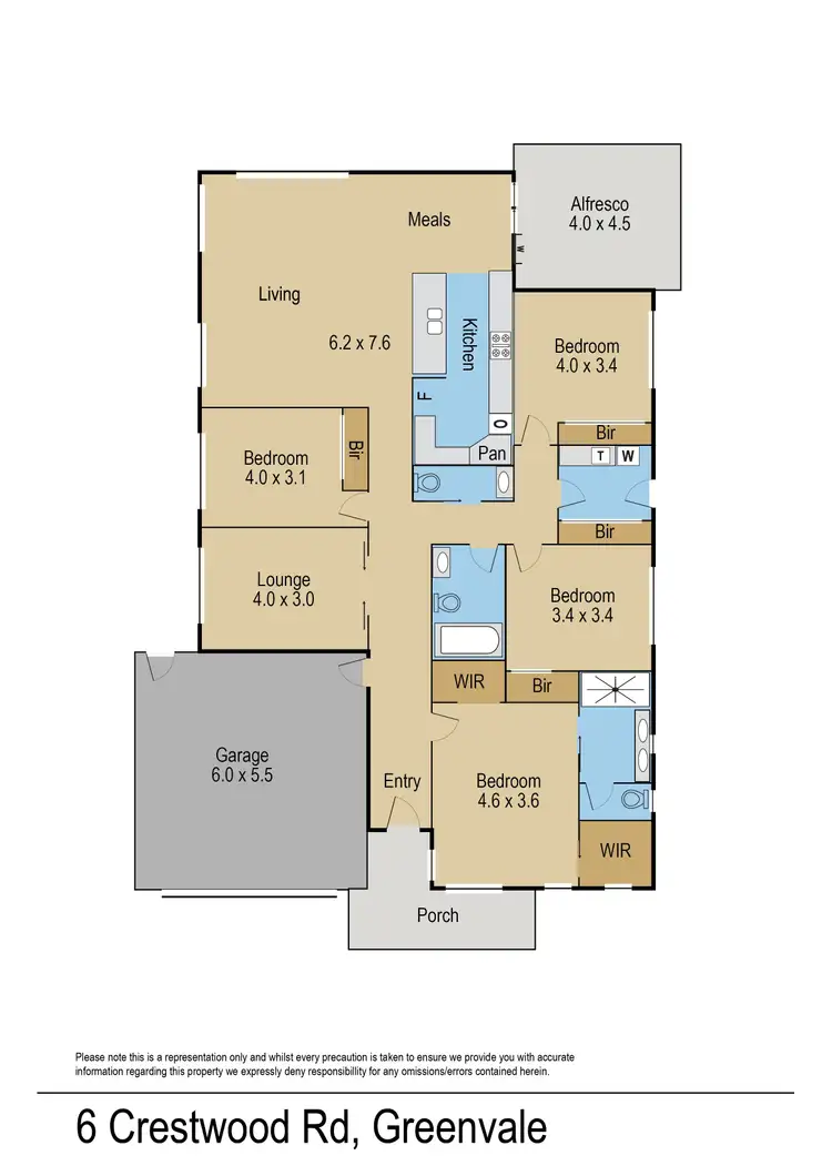 Floorplan of Homely house listing, 6 Crestwood Road, Greenvale VIC 3059