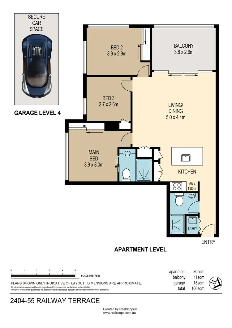 Floorplan of Homely apartment listing, 2404/55 Railway Terrace, Milton QLD 4064