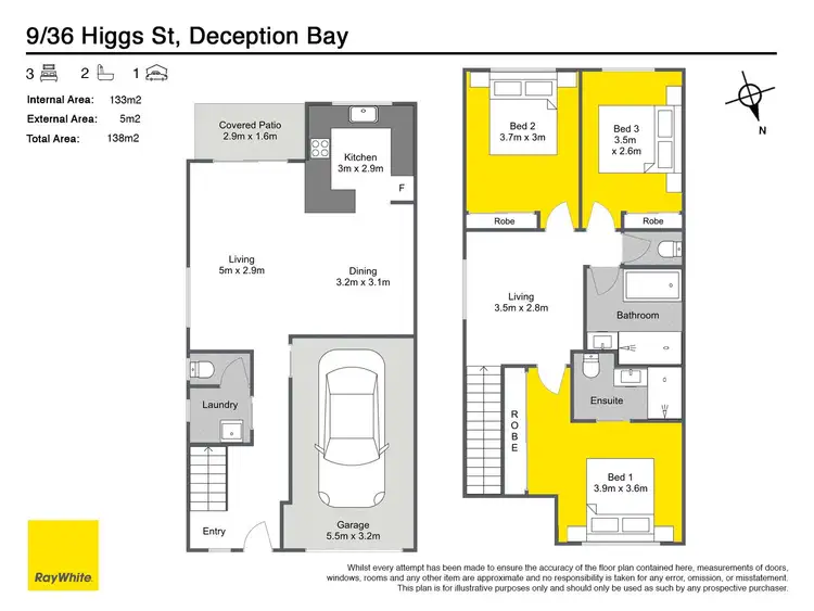 Floorplan of Homely townhouse listing, 9/36 Higgs Street, Deception Bay QLD 4508