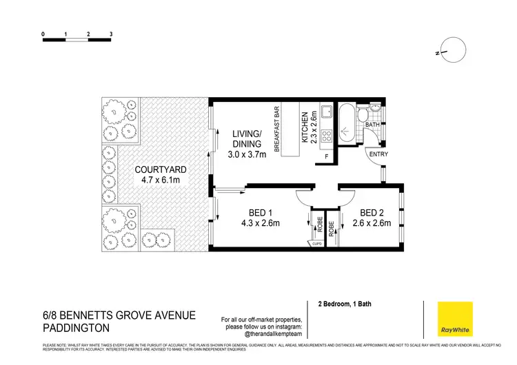 Floorplan of Homely apartment listing, 6/8 Bennetts Grove Avenue, Paddington NSW 2021