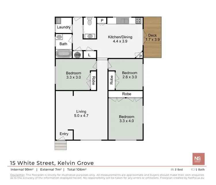 Floorplan of Homely house listing, 15 White Street, Kelvin Grove QLD 4059