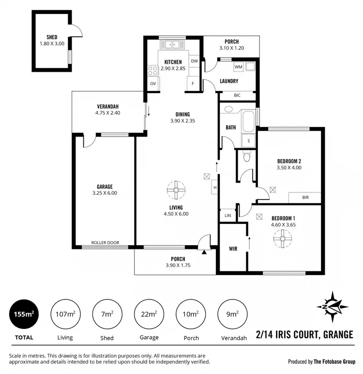 Floorplan of Homely unit listing, 2/14 Iris Court, Grange SA 5022