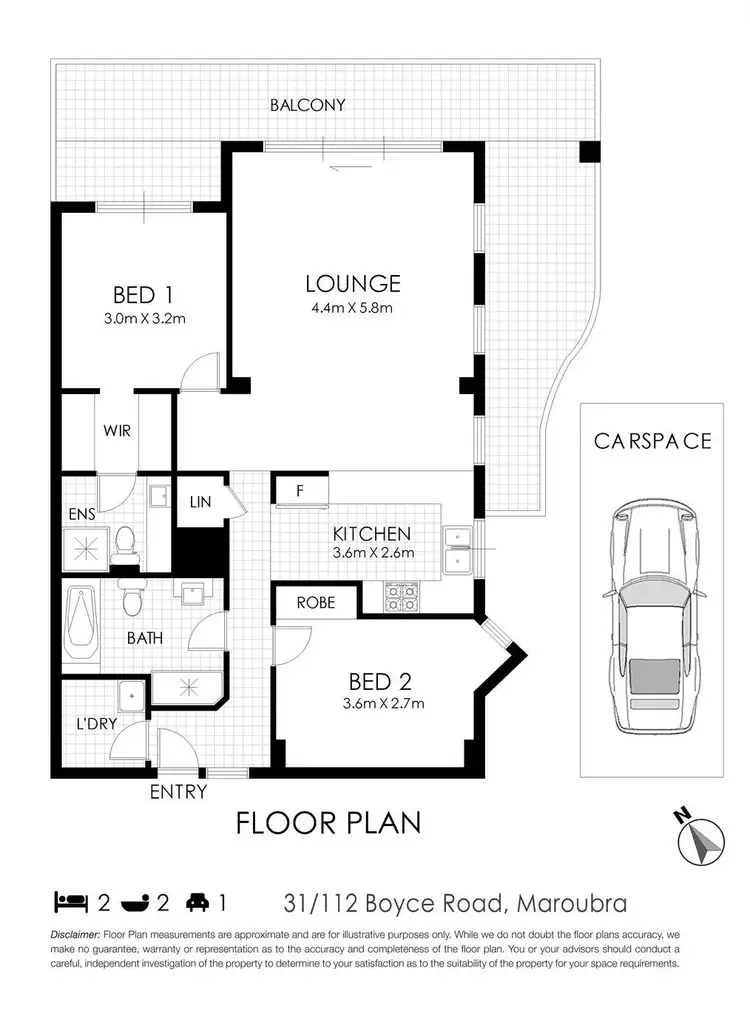 Floorplan of Homely apartment listing, 31/112-114 Boyce Road, Maroubra NSW 2035