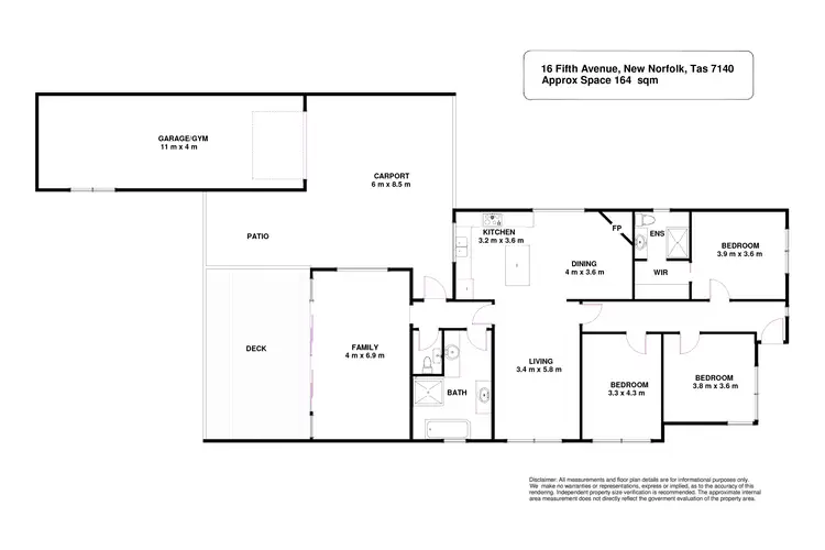Floorplan of Homely house listing, 16 Fifth Avenue, New Norfolk TAS 7140