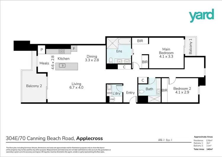 Floorplan of Homely apartment listing, E304/70 Canning Beach Road, Applecross WA 6153