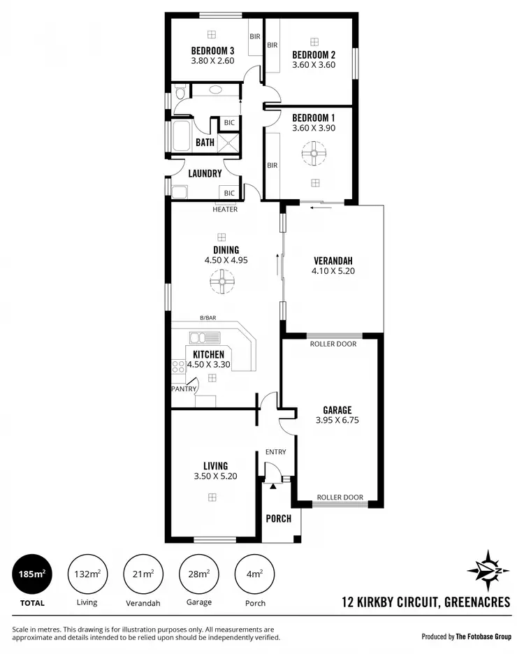 Floorplan of Homely house listing, 12 Kirkby Circuit, Greenacres SA 5086