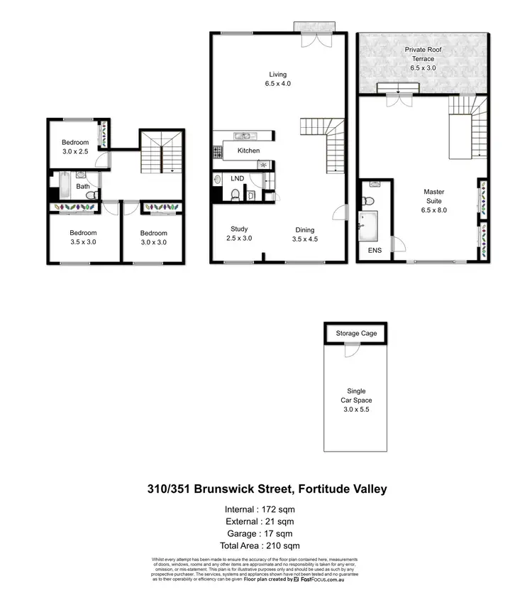 Floorplan of Homely apartment listing, 310/351 Brunswick Street, Fortitude Valley QLD 4006