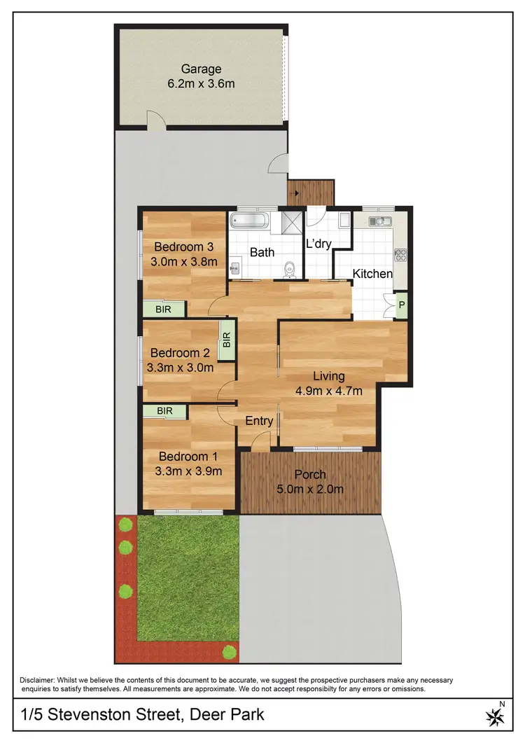 Floorplan of Homely unit listing, 1/5 Stevenston Street, Deer Park VIC 3023