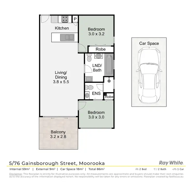 Floorplan of Homely apartment listing, 5/76 Gainsborough Street, Moorooka QLD 4105