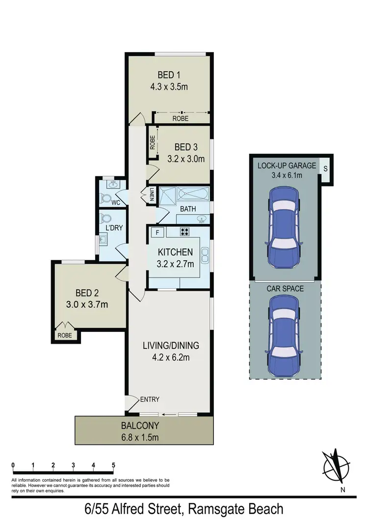 Floorplan of Homely apartment listing, 6/55 Alfred Street, Ramsgate Beach NSW 2217