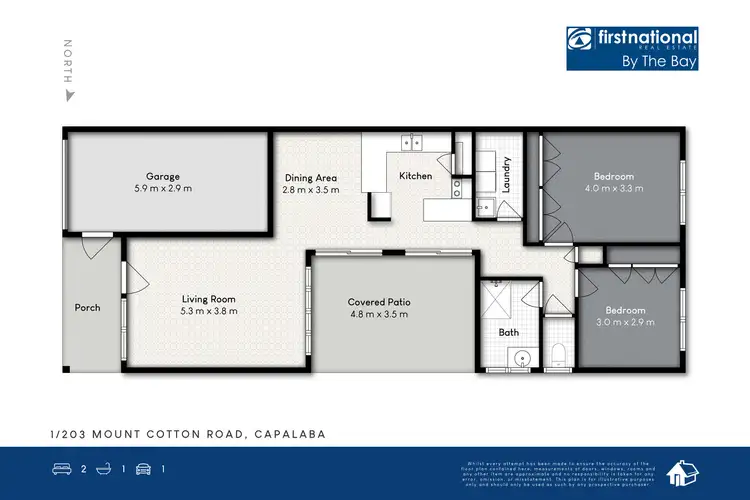 Floorplan of Homely semi-detached listing, 2/203 Mount Cotton Road, Capalaba QLD 4157