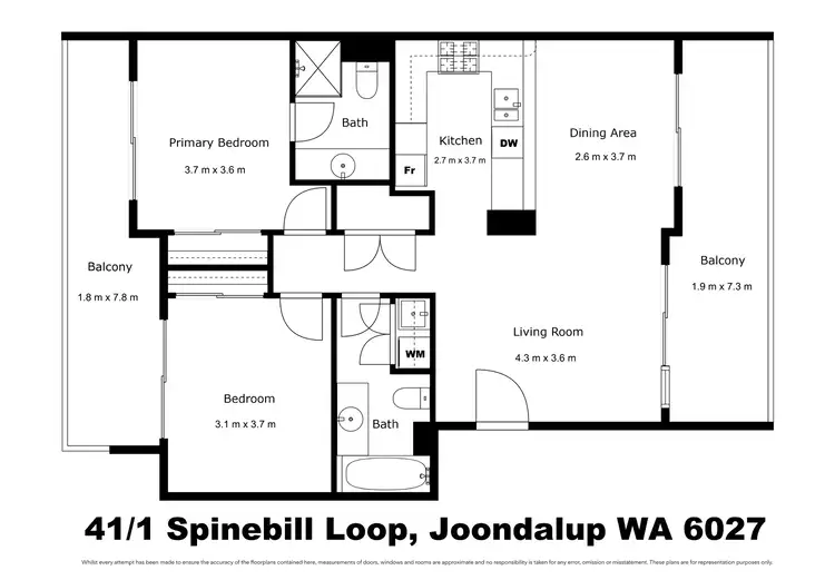 Floorplan of Homely apartment listing, 41/1 Spinebill Loop, Joondalup WA 6027