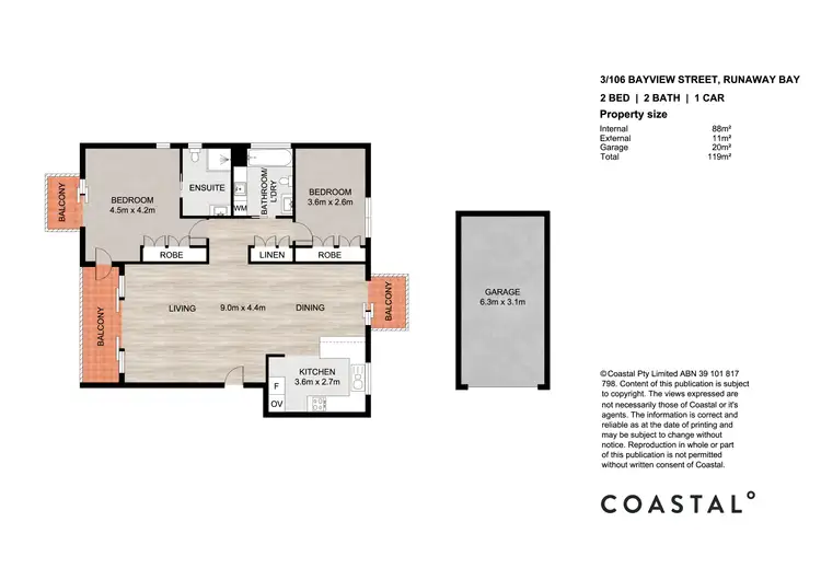 Floorplan of Homely unit listing, 3/106 Bayview Street, Runaway Bay QLD 4216