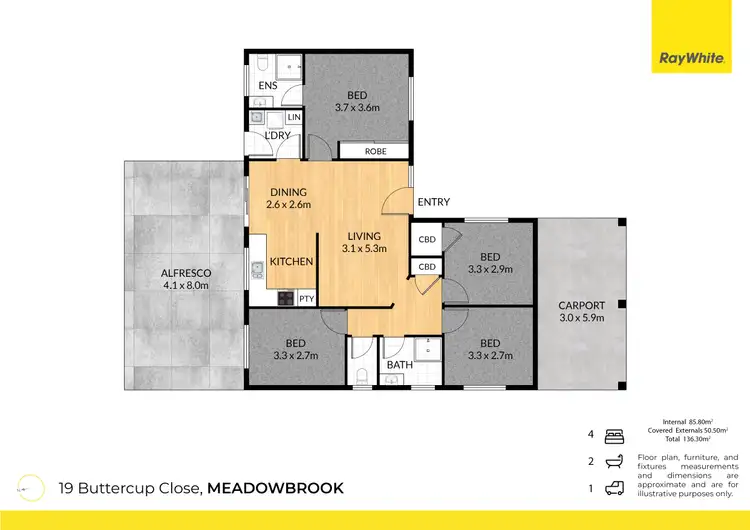Floorplan of Homely house listing, 19 Buttercup Close, Meadowbrook QLD 4131