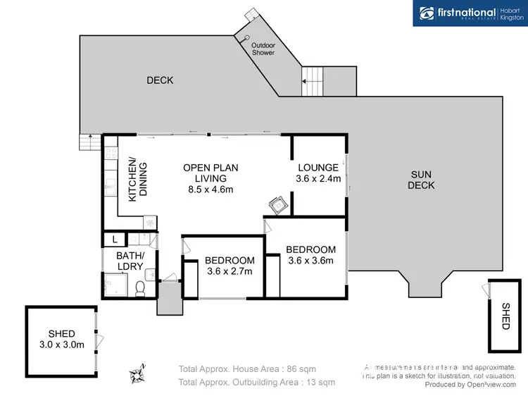Floorplan of Homely house listing, 43 Cox Drive, Dennes Point TAS 7150