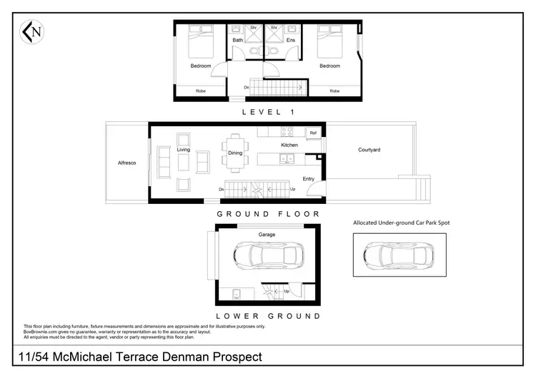 Floorplan of Homely townhouse listing, 11/54 McMichael Terrace, Denman Prospect ACT 2611