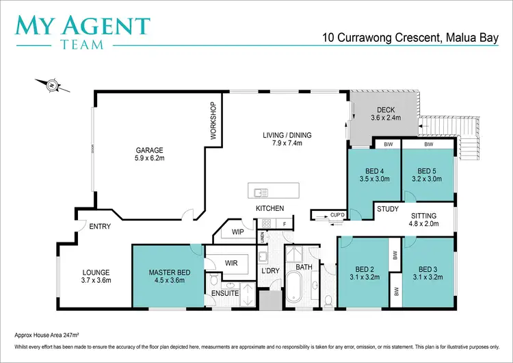 Floorplan of Homely other listing, 10 Currawong Crescent, Malua Bay NSW 2536