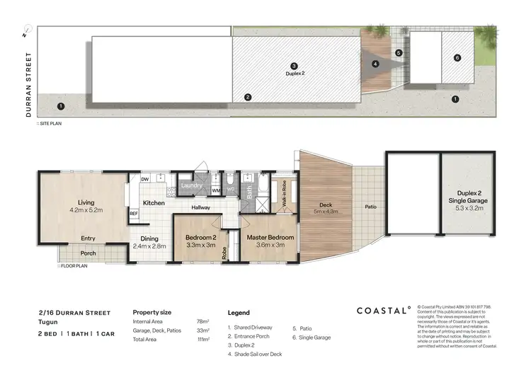 Floorplan of Homely semi-detached listing, 2/16 Durran Street, Tugun QLD 4224