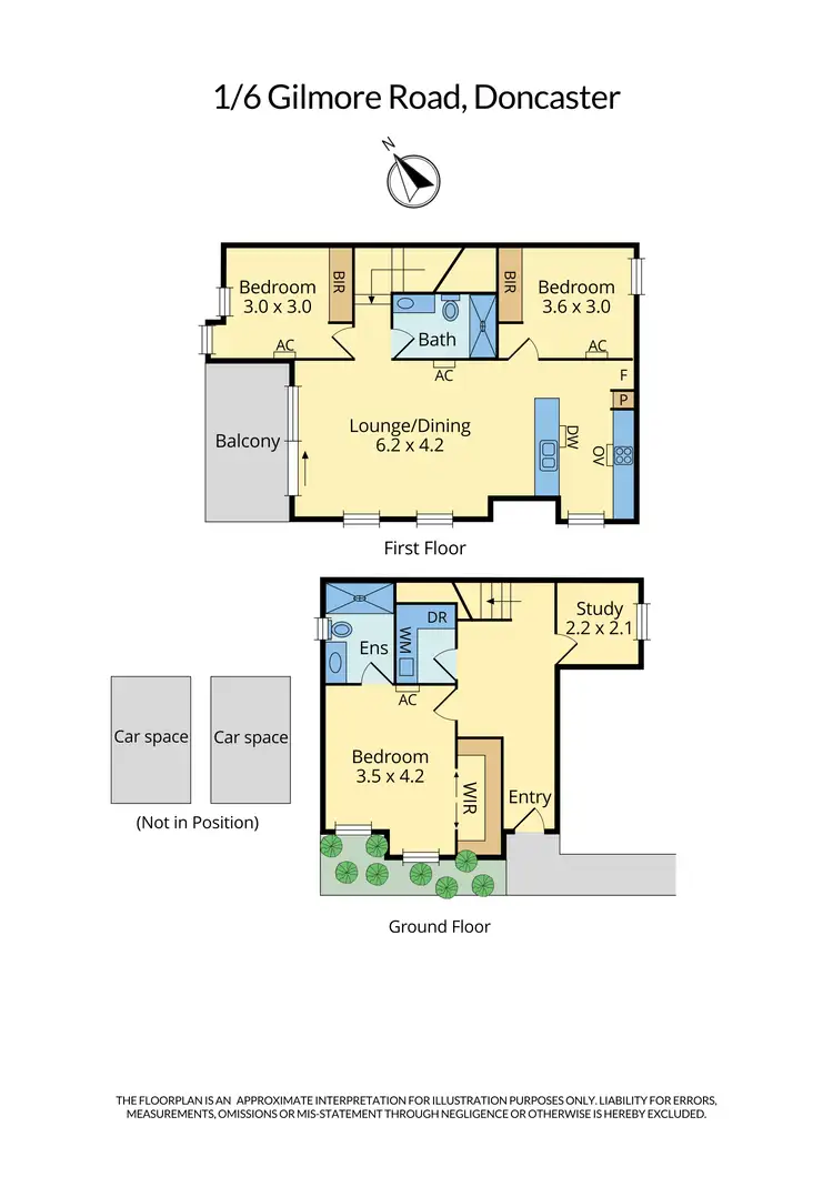 Floorplan of Homely townhouse listing, 1/6 Gilmore Road, Doncaster VIC 3108
