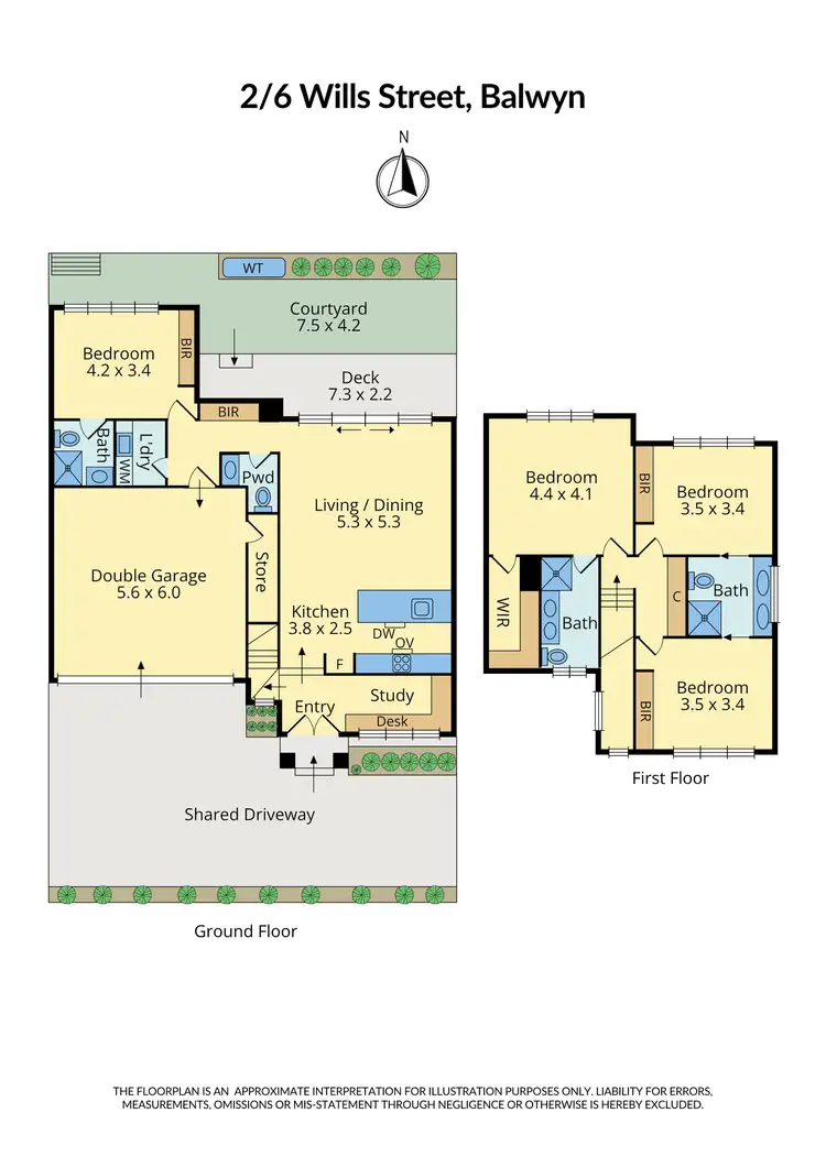 Floorplan of Homely townhouse listing, 2/6 Wills Street, Balwyn VIC 3103