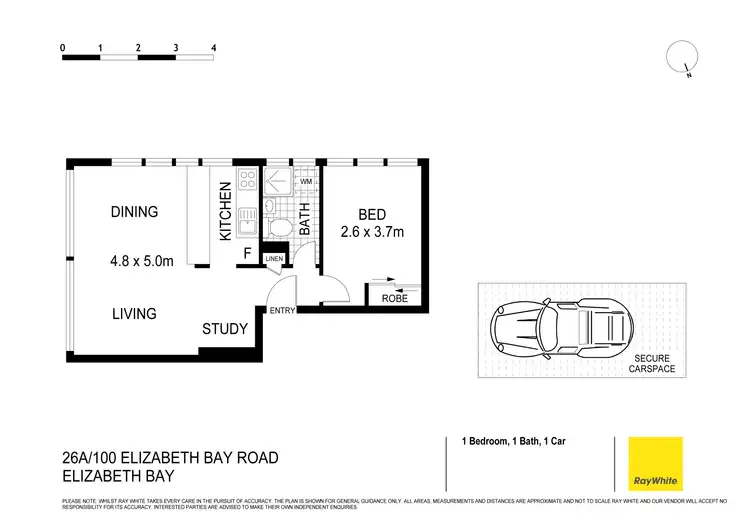 Floorplan of Homely apartment listing, 26A/100 Elizabeth Bay Road, Elizabeth Bay NSW 2011