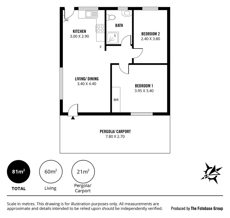 Floorplan of Homely unit listing, 1/555 Torrens Road, St Clair SA 5011