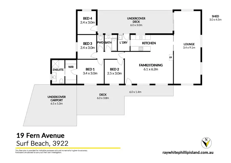Floorplan of Homely house listing, 19 Fern Avenue, Surf Beach VIC 3922