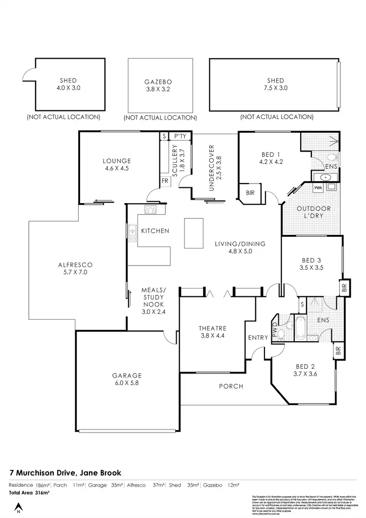 Floorplan of Homely house listing, 7 Murchison Drive, Jane Brook WA 6056