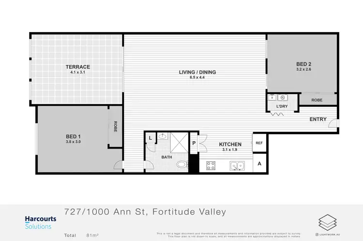 Floorplan of Homely unit listing, 727/1000 Ann Street, Fortitude Valley QLD 4006