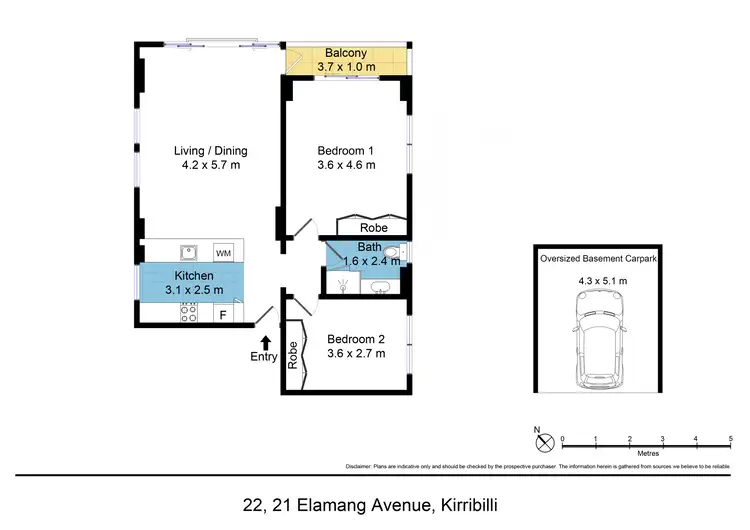 Floorplan of Homely apartment listing, 22/21 Elamang Avenue, Kirribilli NSW 2061