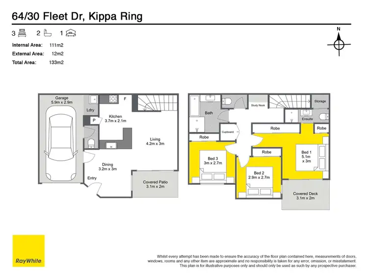 Floorplan of Homely townhouse listing, 64/30-42 Fleet Drive, Kippa-Ring QLD 4021