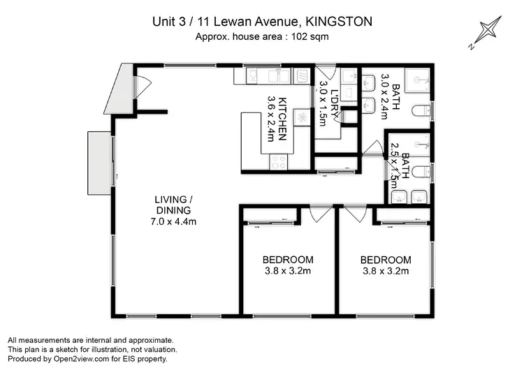 Floorplan of Homely unit listing, 3/11 Lewan Avenue, Kingston TAS 7050
