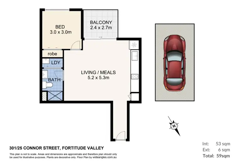 Floorplan of Homely apartment listing, 301/25 Connor Street, Fortitude Valley QLD 4006