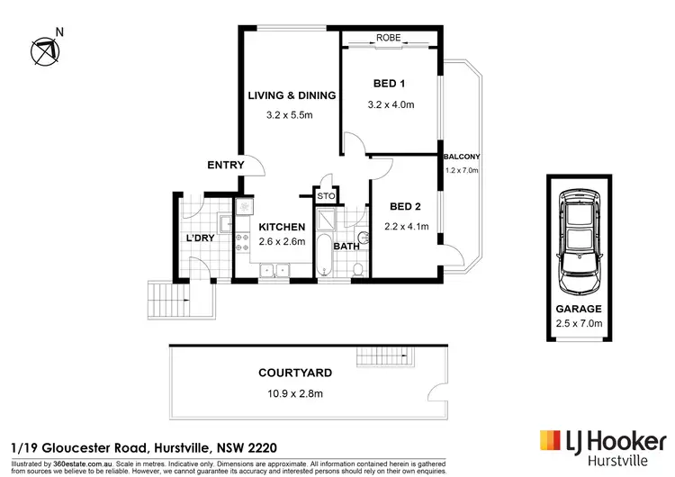 Floorplan of Homely unit listing, 1/19 Gloucester Road, Hurstville NSW 2220