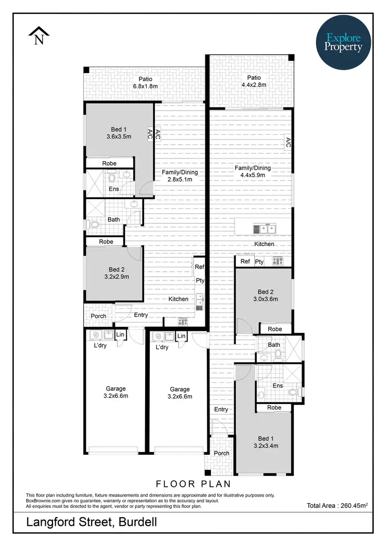 Floorplan of Homely semi-detached listing, 2 Langford Street, Burdell QLD 4818
