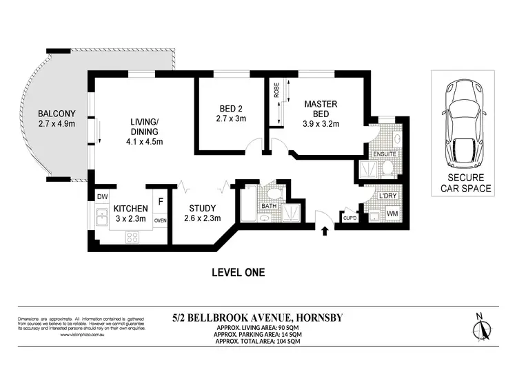 Floorplan of Homely apartment listing, 5/2 Bellbrook Avenue, Hornsby NSW 2077