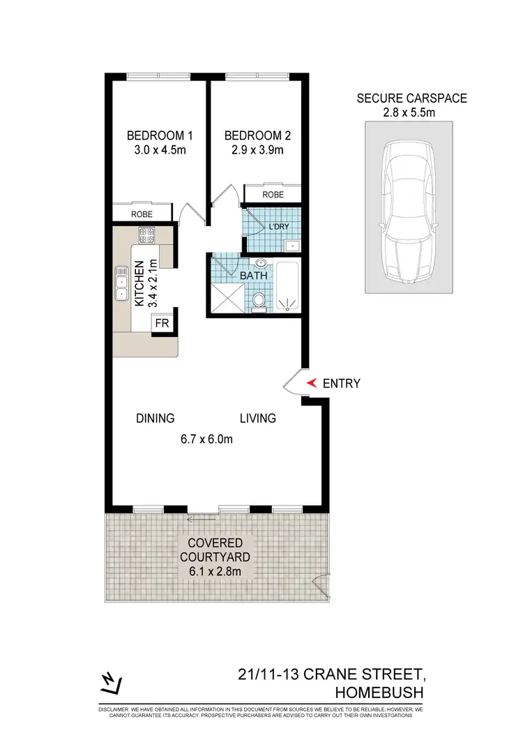 Floorplan of Homely apartment listing, 21/11-13 CRANE STREET, Homebush NSW 2140