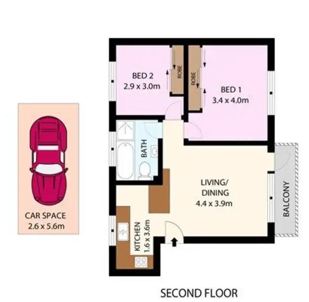 Floorplan of Homely unit listing, 4/4 Banksia Street, Botany NSW 2019