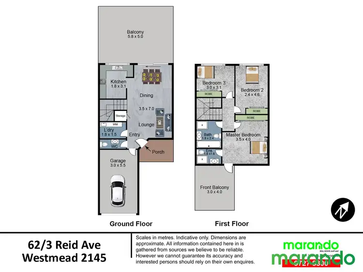 Floorplan of Homely townhouse listing, 62/3 Reid Avenue, Westmead NSW 2145